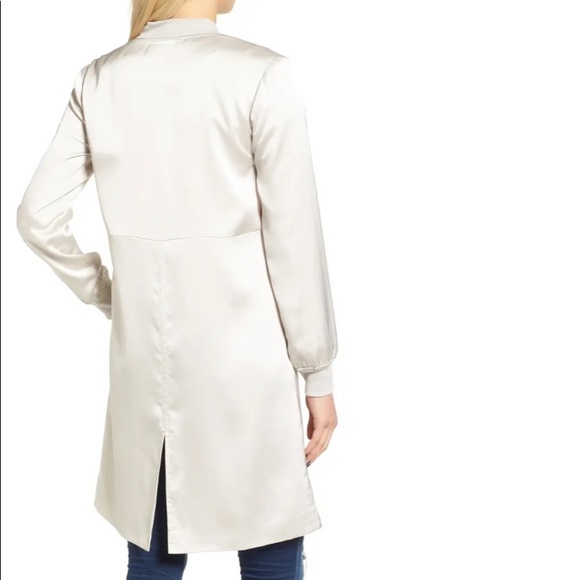 J.O.A. Satin Longline Bomber Jacket - Picture 6 of 16